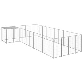 Dog Kennel Silver 13.31 m2 Steel