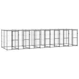 Outdoor Dog Kennel Steel with Roof 16.94 m2