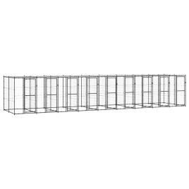 Outdoor Dog Kennel Steel with Roof 21.78 m2