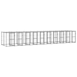 Outdoor Dog Kennel Steel with Roof 24.2 m2
