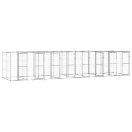 Outdoor Dog Kennel Galvanised Steel 19.36 m2