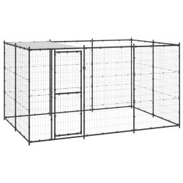 Outdoor Dog Kennel Steel with Roof 7.26 m2