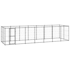 Outdoor Dog Kennel Steel 16.94 mÂ²
