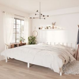 Bed Frame White Solid Pinewood 200x200 cm