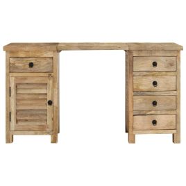 Pedestal Desk Solid Wood Mango 140x50x77 cm