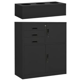 Office Cabinet with Planter Box Anthracite 90x40x125 cm Steel