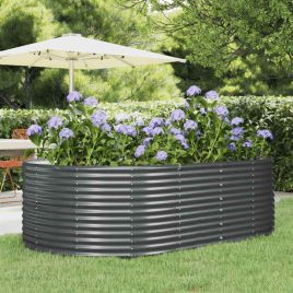 PRIFORD Garden Raised Bed Anthracite 212x140x68 cm Galvanised Steel