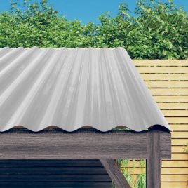 Roof Panels 36 pcs Powder-coated Steel Silver 60x36 cm