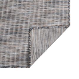 Outdoor Flatweave Rug 80x250 cm Brown and Black