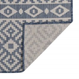 Outdoor Flatweave Rug 140x200 cm Blue Stripes
