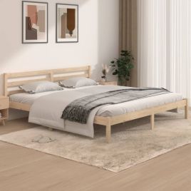 Bed Frame Solid Wood Pine 180x200 cm Super King Size
