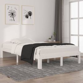 Bed Frame White Solid Wood Pine 120x200 cm