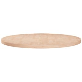 Round Table Top Ã˜80x2,5 cm Untreated Solid Wood Oak