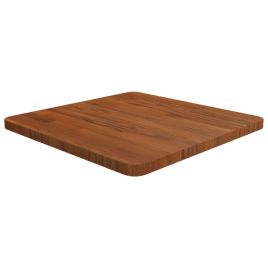 Square Table Top Dark Brown 50x50x2.5cm Treated Solid Wood Oak