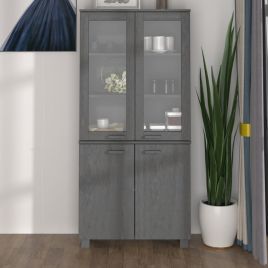Highboard HAMAR Solid Wood Pine Dark Grey