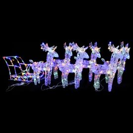 SNOWRA Reindeers & Sleigh Christmas Decoration 320 LEDs Acrylic