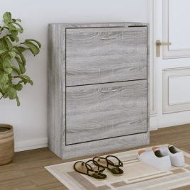 Shoe Cabinet Grey Sonoma 63x24x81 cm Engineered Wood