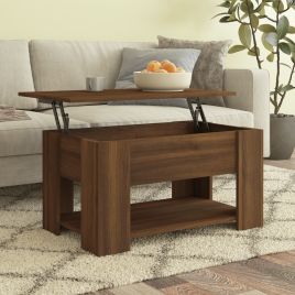 Coffee Table Brown Oak 79x49x41 cm Engineered Wood