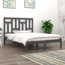 Bed Frame Grey Solid Wood Pine 200x200 cm