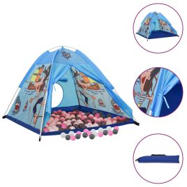 Children Play Tent with 250 Balls Blue 120x120x90cm