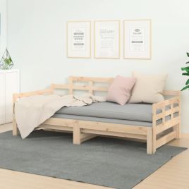 Pull-out Day Bed Solid Wood Pine 2x(80x200) cm
