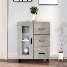 Sideboard Concrete Grey 69.5x34x90 cm Engineered Wood