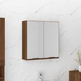Bathroom Mirror Cabinet Brown Oak 64x20x67 cm