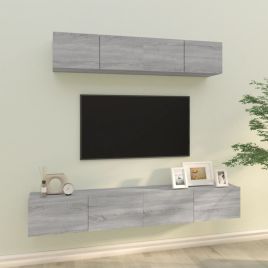 4 Piece TV Cabinet Set Grey Sonoma Engineered Wood