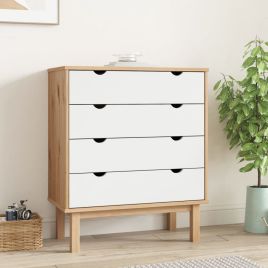 OLIVER Oak Finish Chest of Drawers - Medium-sized, 4 Drawers