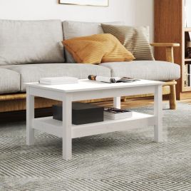 Coffee Table White 80x50x40 cm Solid Wood Pine