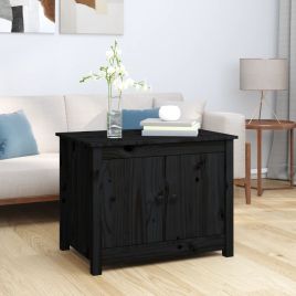 Coffee Table Black 71x49x55 cm Solid Wood Pine