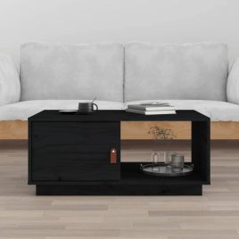 Coffee Table Black 80x50x35.5 cm Solid Wood Pine