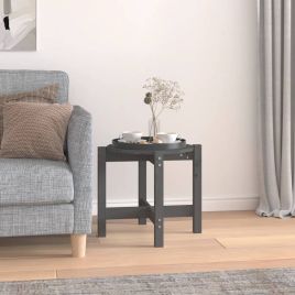 Coffee Table Grey Ã˜ 52.5x45 cm Solid Wood Pine