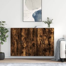 Wall Mounted Cabinets 2 Pieces Smoked Oak 69.5x34x90 cm
