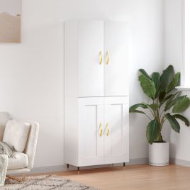 Highboard White 69.5x34x180 cm Engineered Wood
