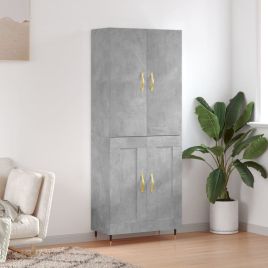 Highboard Concrete Grey 69.5x34x180 cm Engineered Wood