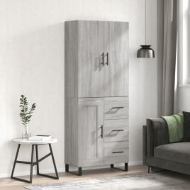 Highboard Grey Sonoma 69.5x34x180 cm Engineered Wood