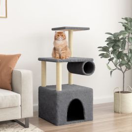 Cat Tree with Sisal Scratching Posts Dark Grey 109.5 cm
