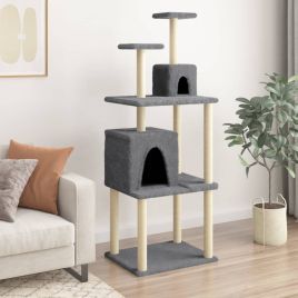 Cat Tree with Sisal Scratching Posts Dark Grey 167 cm