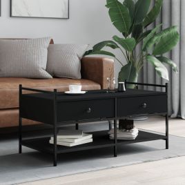 Coffee Table Black 99x50x50 cm Engineered Wood