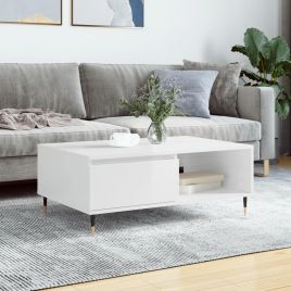 Coffee Table High Gloss White 90x60x35 cm Engineered Wood
