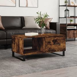 Coffee Table Smoked Oak 90x50x40 cm Engineered Wood