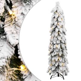 NIVRO Artificial Pre-lit Christmas Tree with 80 LEDs and Flocked Snow 150 cm