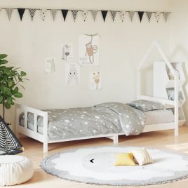Kids Bed Frame White 90x190cm Solid Wood Pine