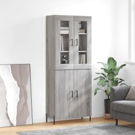 Highboard Grey Sonoma 69.5x34x180 cm Engineered Wood