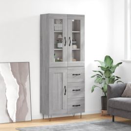 Highboard Grey Sonoma 69.5x34x180 cm Engineered Wood