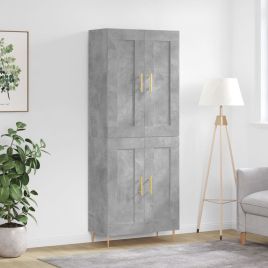 Highboard Concrete Grey 69.5x34x180 cm Engineered Wood