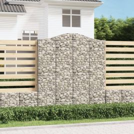 Arched Gabion Baskets 11 pcs 200x50x220/240 cm Galvanised Iron