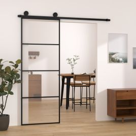 Sliding Door with Hardware Set 76x205cm ESG Glass and Aluminium