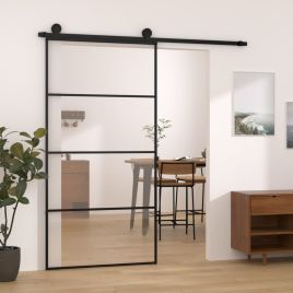 Sliding Door with Hardware Set 102.5x205cm ESG Glass and Aluminium